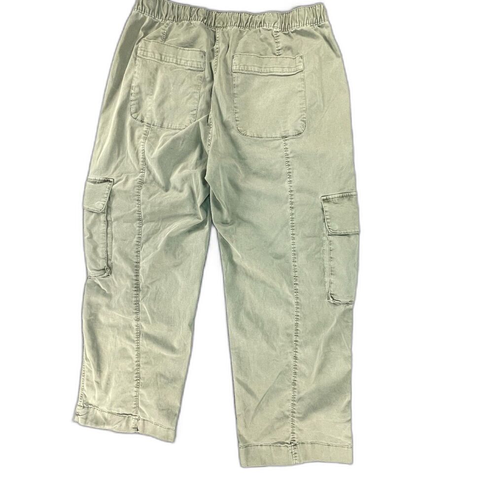 Abercrombie Garment Dyed Baggy Cargo Pants L Green Zip Hem Gorpcore Utility Y2K - Picture 2 of 12